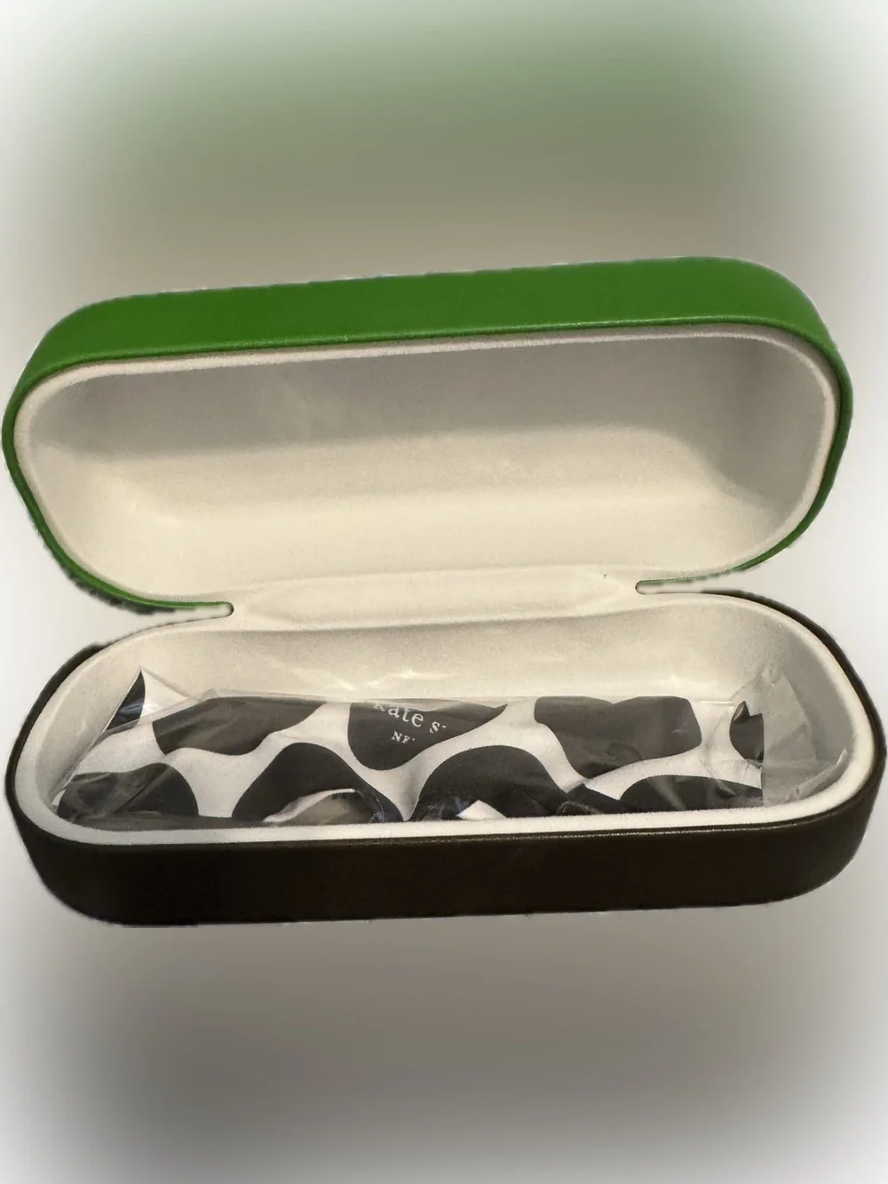 Kate Spade Green and Black Eye Glass Case. NWOT